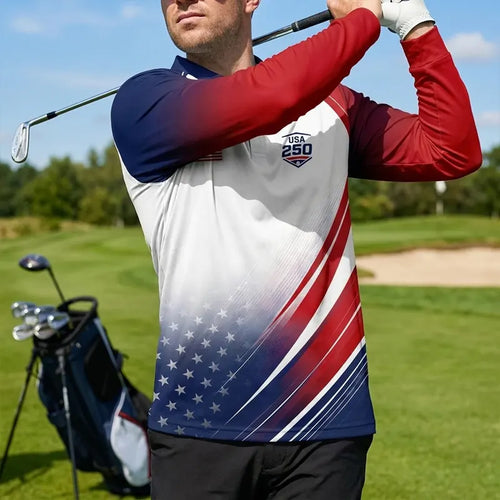 USA Golf Club America 250 Polo Long Sleeve Shirt