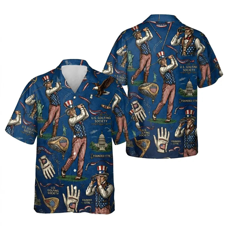 USA Golfing Society 1776 Patriotic Hawaiian Shirt