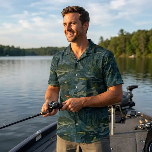 Underwater Camo Fishing Hawaiian Shirt