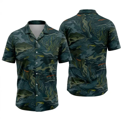 Underwater Camo Fishing Hawaiian Shirt
