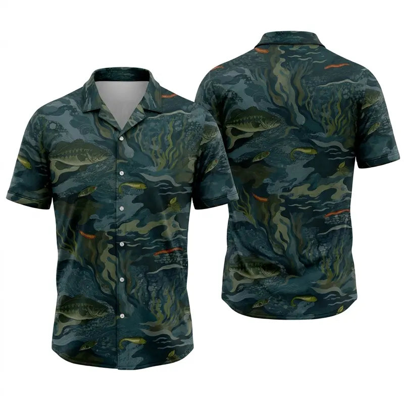 Underwater Camo Fishing Hawaiian Shirt
