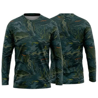 Underwater Camo Fishing Long Sleeve Shirt