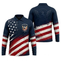 United States Of America 1776–2026 Patriotic Polo Long Sleeve Shirt