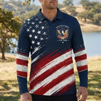 United States Of America 1776–2026 Patriotic Polo Long Sleeve Shirt