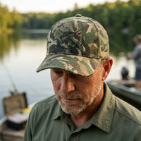 Vintage Camo Fishing Embroidered Cap
