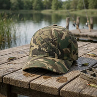 Vintage Camo Fishing Embroidered Cap