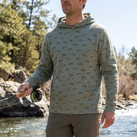 Vintage Fish Pattern Fishing Hoodie