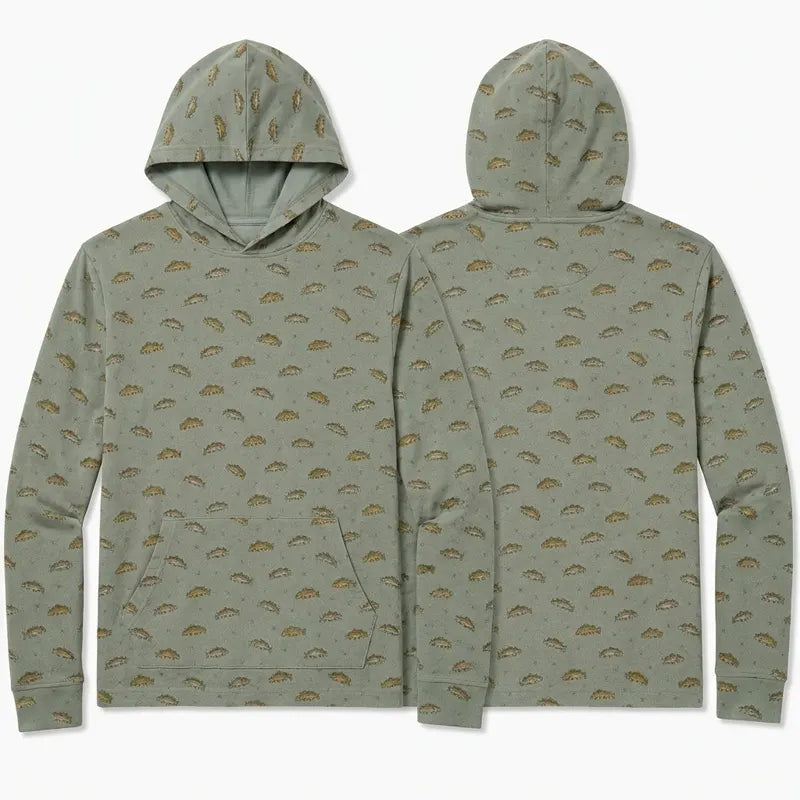 Vintage Fish Pattern Fishing Hoodie