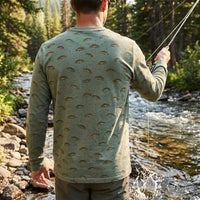 Vintage Fish Pattern Fishing Long Sleeve Shirt