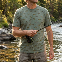 Vintage Fish Pattern Fishing T-Shirt