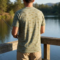 Vintage Fish Pattern Fishing T-Shirt