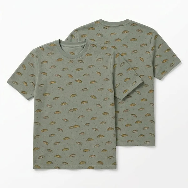 Vintage Fish Pattern Fishing T-Shirt 2026