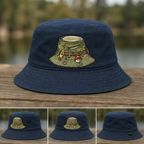 Vintage Fishing Gear Fishing Embroidered Bucket Hat