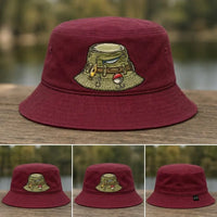 Vintage Fishing Gear Fishing Embroidered Bucket Hat