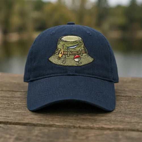 Vintage Fishing Gear Fishing Embroidered Cap