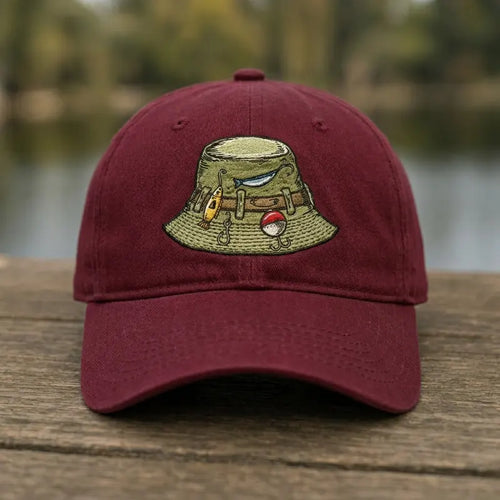 Vintage Fishing Gear Fishing Embroidered Cap
