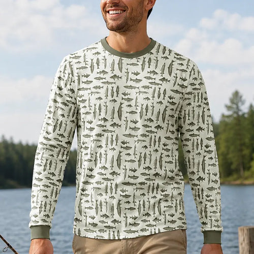 Vintage Ocean Fishing Long Sleeve Shirt