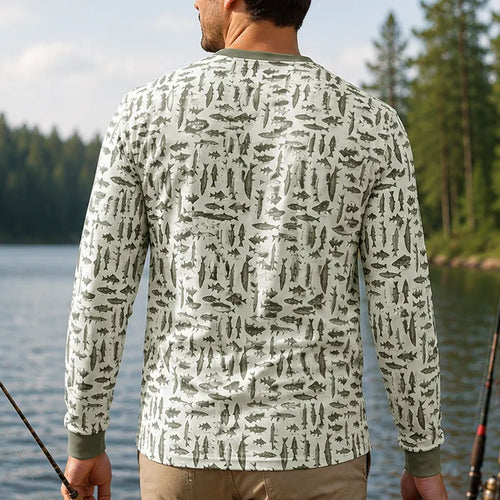 Vintage Ocean Fishing Long Sleeve Shirt