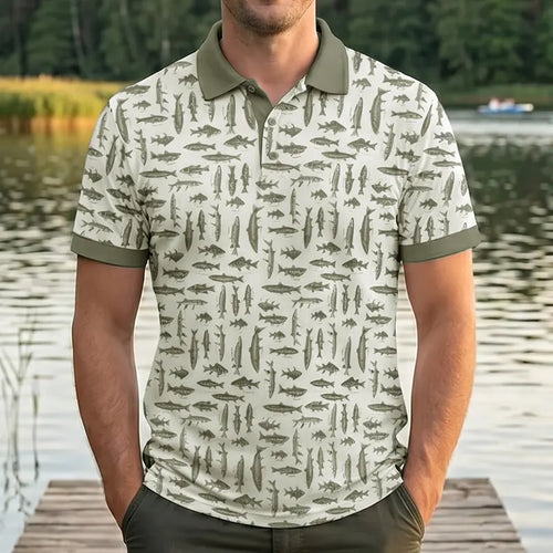 Vintage Ocean Fishing Polo Shirt