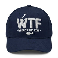 WTF Where’s The Fish Distressed Embroidered Fishing Cap