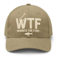 WTF Where’s The Fish Distressed Embroidered Fishing Cap