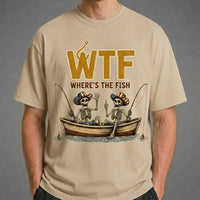 WTF Where's the Fish Funny Skeleton Fishing T-Shirt
