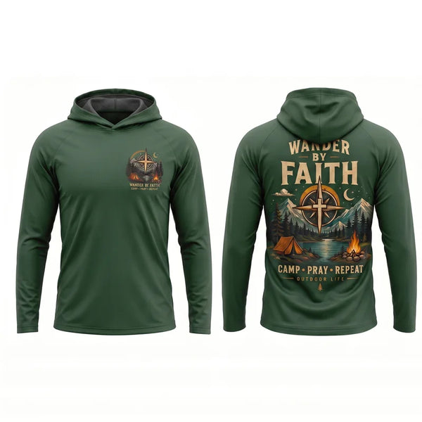 Wander By Faith Camp Pray Repeat Christian Camping Hoodie