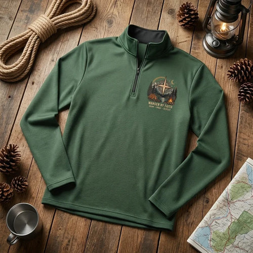 Wander By Faith Camp Pray Repeat Christian Camping Polo Long Sleeve Shirt