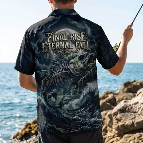 Wave Of Decay Skeleton Fishing Hawaiian Shirt