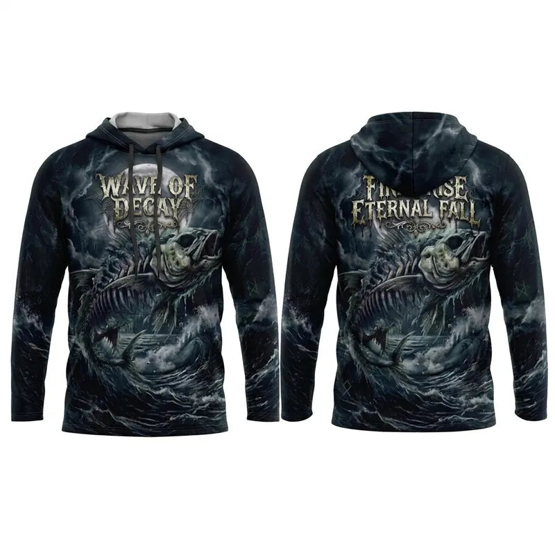 Wave Of Decay Skeleton Fishing Hoodie
