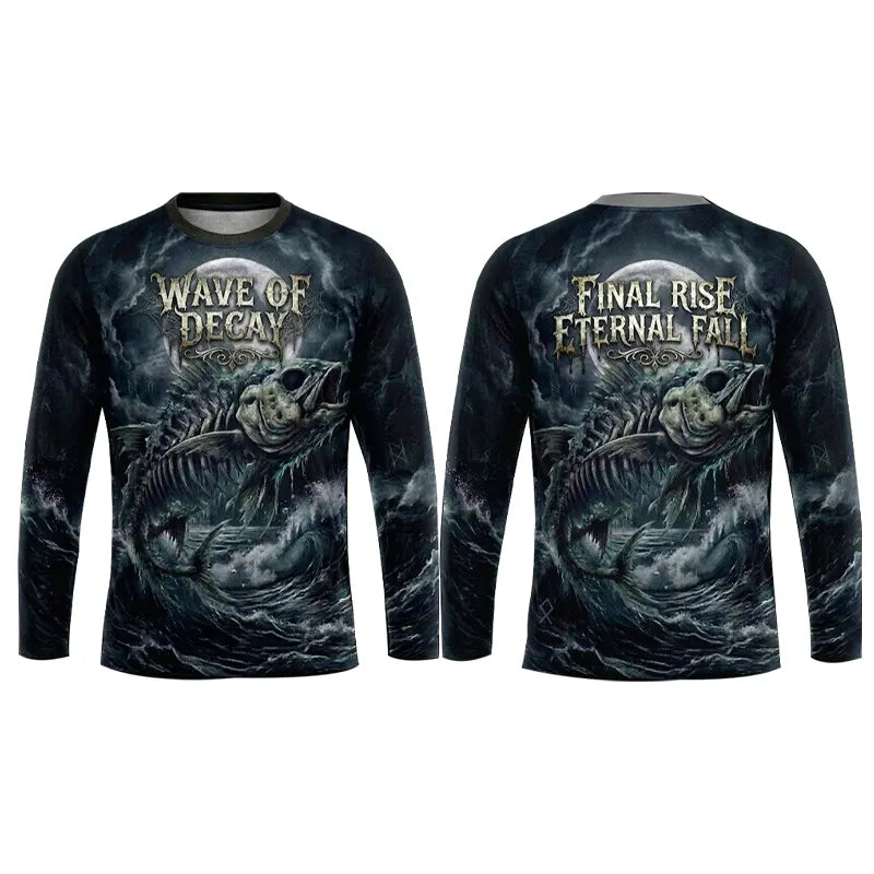 Wave Of Decay Skeleton Fishing Long Sleeve Shirt