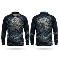 Wave Of Decay Skeleton Fishing Polo Long Sleeve Shirt