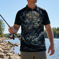 Wave Of Decay Skeleton Fishing Polo Shirt