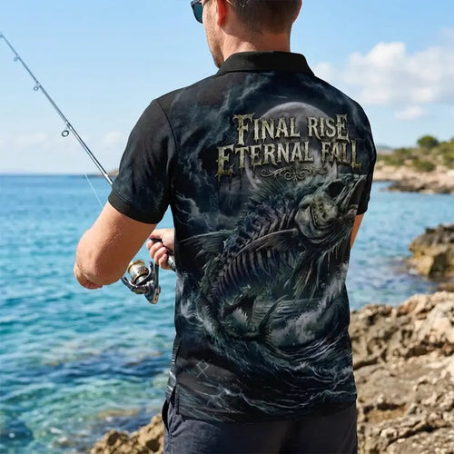 Wave Of Decay Skeleton Fishing Polo Shirt