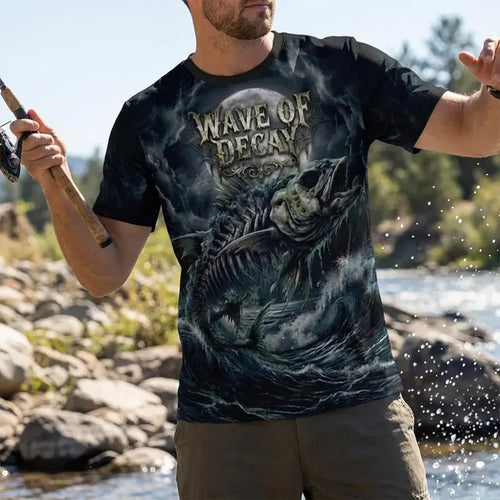 Wave Of Decay Skeleton Fishing T-Shirt