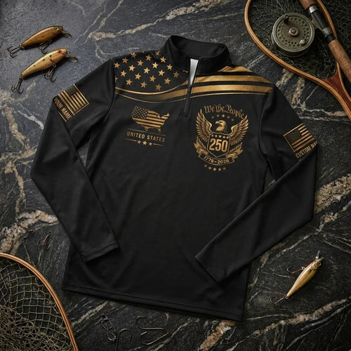 We The People America 250 Patriotic Zip Long Sleeve Shirt