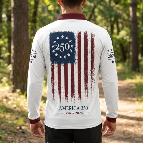 We the People 250 Years of Liberty Polo Long Sleeve Shirt