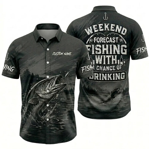 Weekend Forecast Fishing With A Chance Of Drinking Hawaiian Shirt