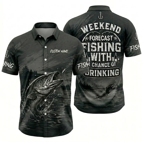 Weekend Forecast Fishing With A Chance Of Drinking Hawaiian Shirt