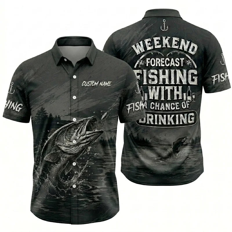 Weekend Forecast Fishing With A Chance Of Drinking Hawaiian Shirt