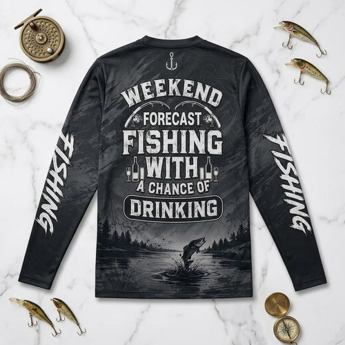 Weekend Forecast Fishing With A Chance Of Drinking Long Sleeve Shirt