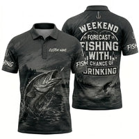Weekend Forecast Fishing With A Chance Of Drinking Polo Shirt