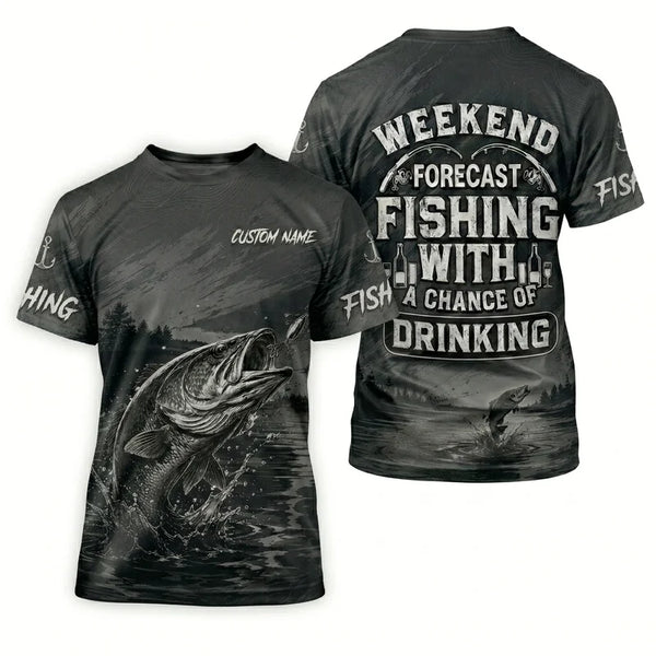 Weekend Forecast Fishing With A Chance Of Drinking T-Shirt