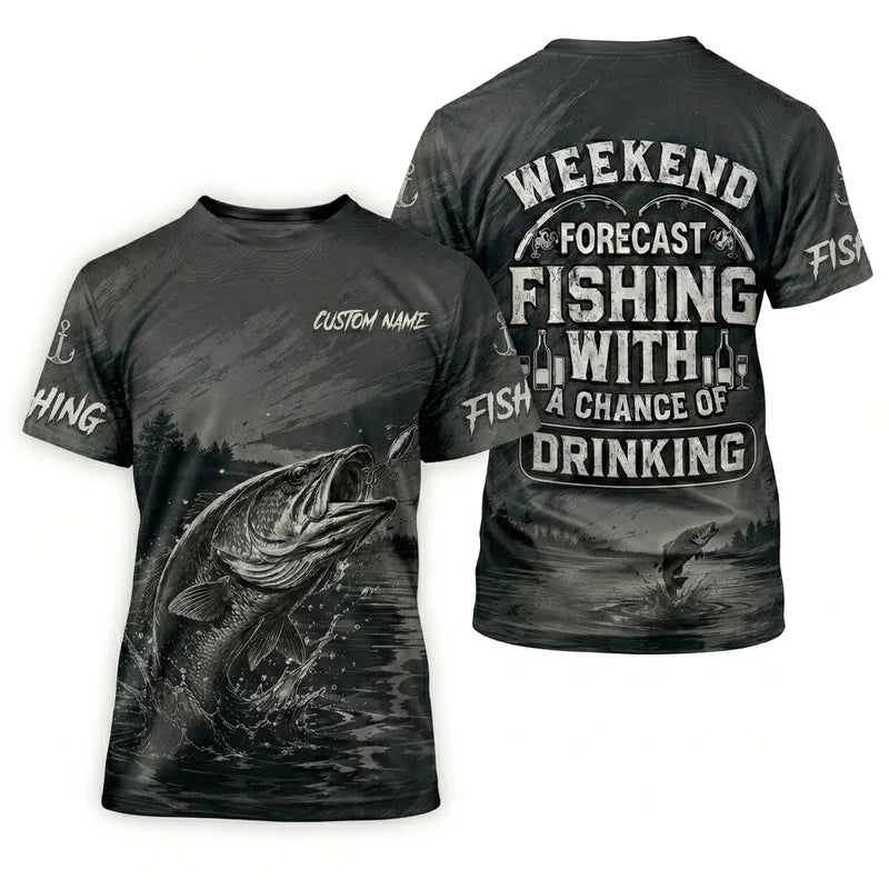 Weekend Forecast Fishing With A Chance Of Drinking T-Shirt