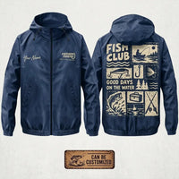 Personalized Fish Club Good Days On The Water Windbreaker Jacket