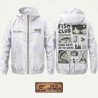 Personalized Fish Club Good Days On The Water Windbreaker Jacket