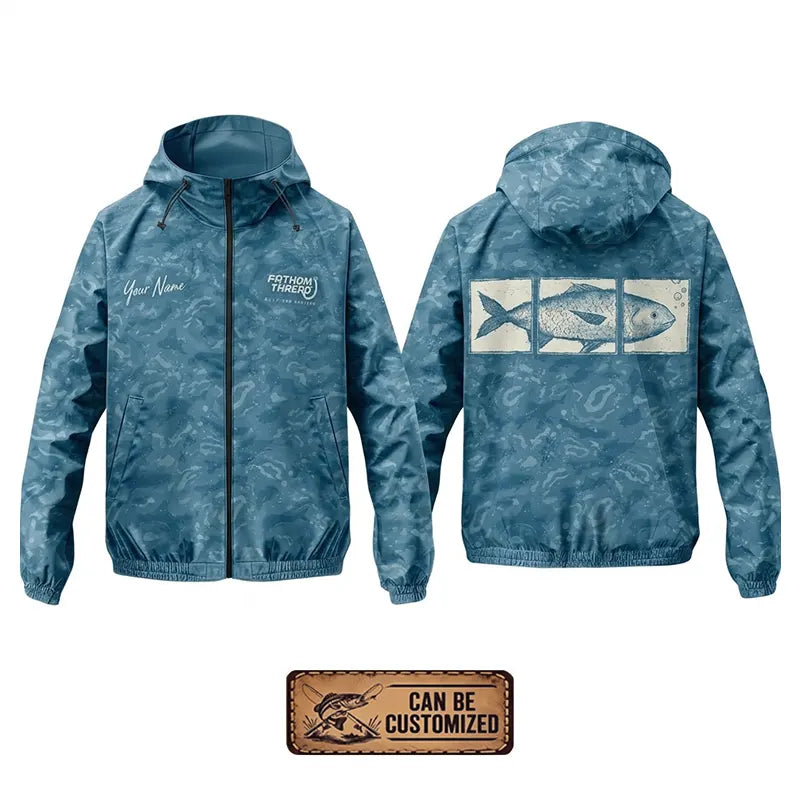 Personalized Fathom Thread Underwater Fish Camo Windbreaker Jacket