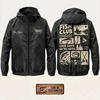 Personalized Fish Club Good Days On The Water Windbreaker Jacket