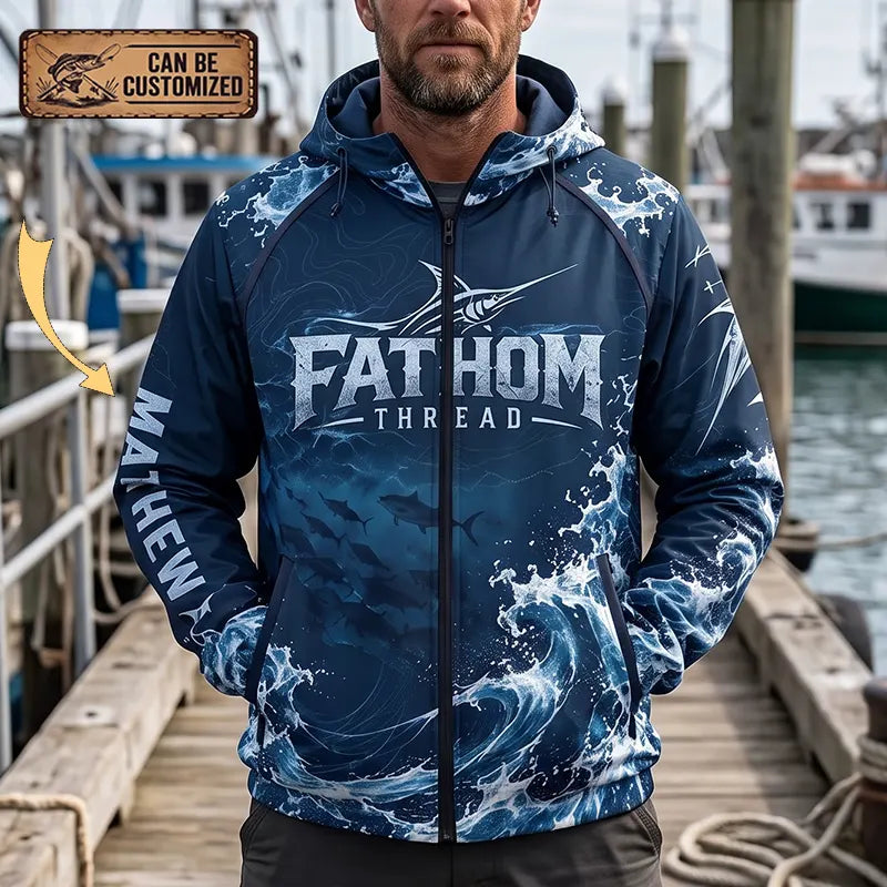 Fathom Thread Swordfish Ocean Fishing Windbreaker Jacket