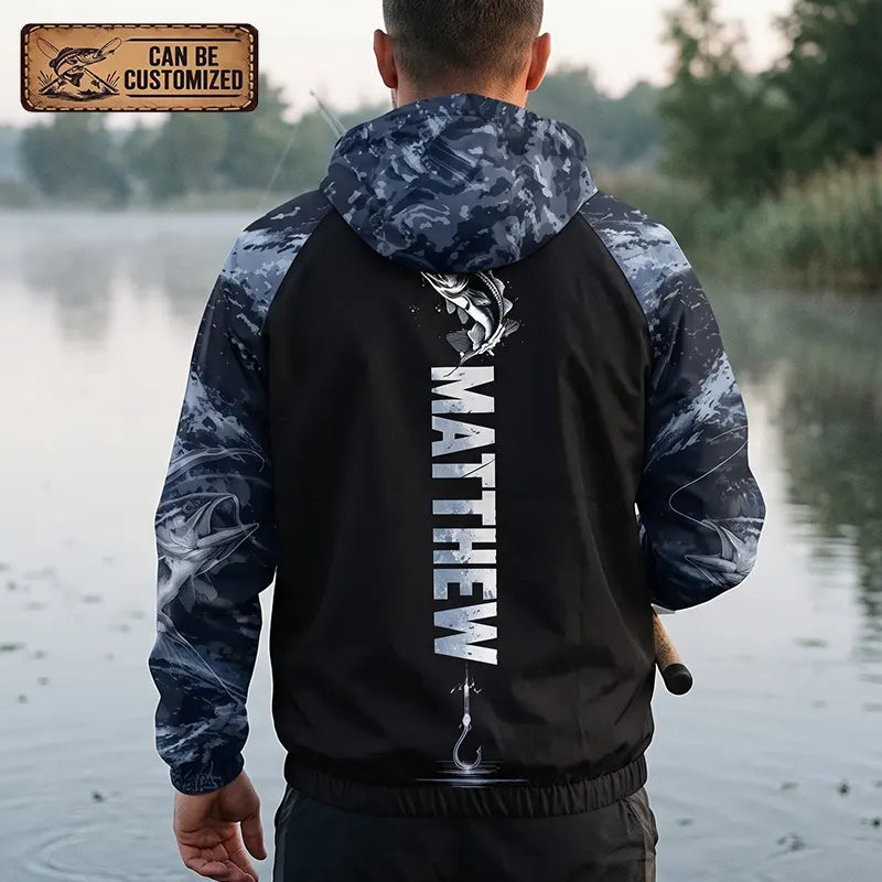 Personalized Fishing Raglan Outdoor Adventure Windbreaker Jacket